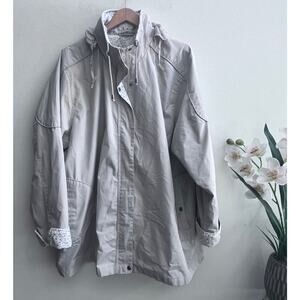 Vtg Blair Light Tan Cream Colored Coat Women 2XL Jacket Zipper Closure Polyester